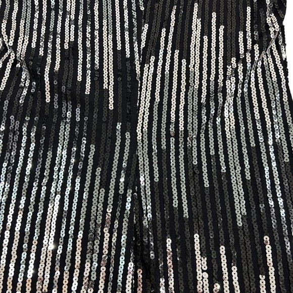 Elegantissimo Firenze Woman’s Blouse Large Black Sequined Sheer Long Sleeves - Picture 4 of 11